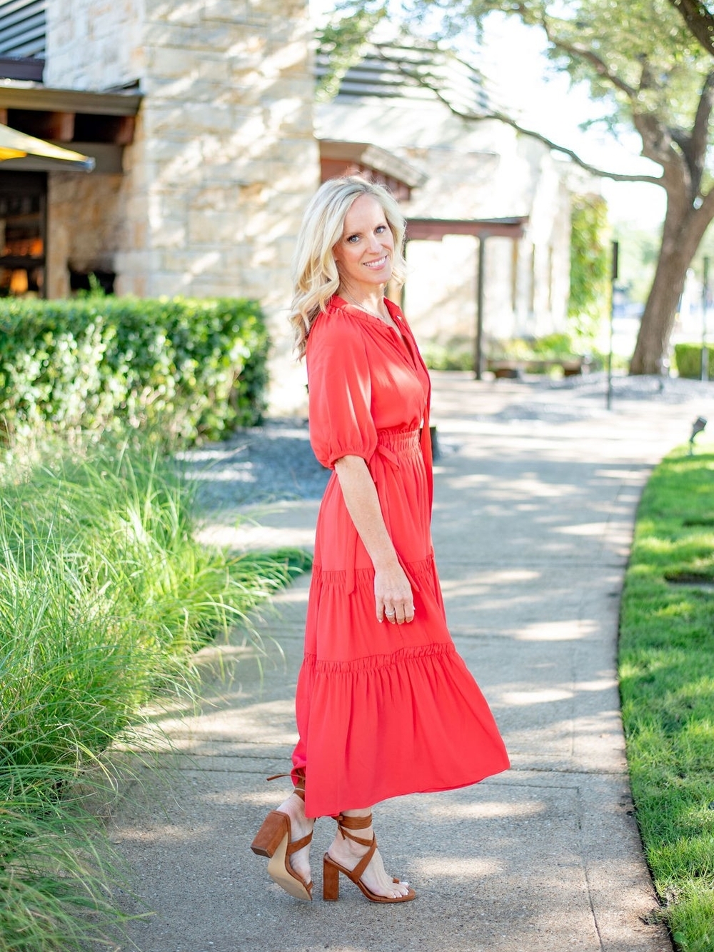 Scoop Maxi Dress Crimson XL Like New